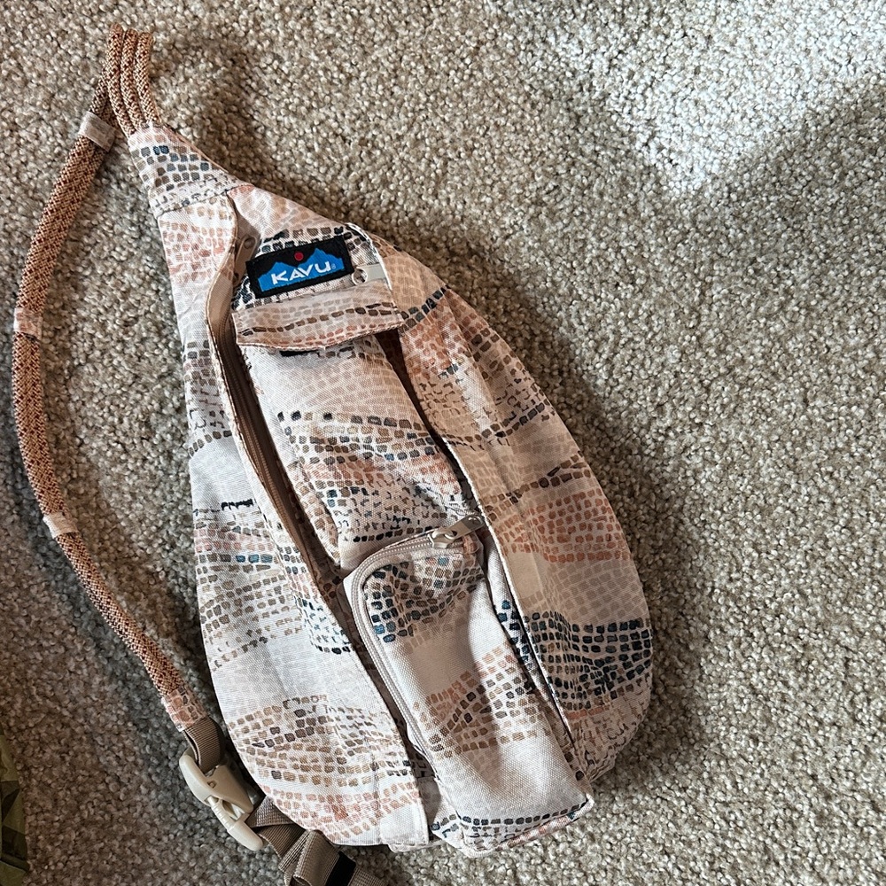 KAVU Beige and Black Sling Bag